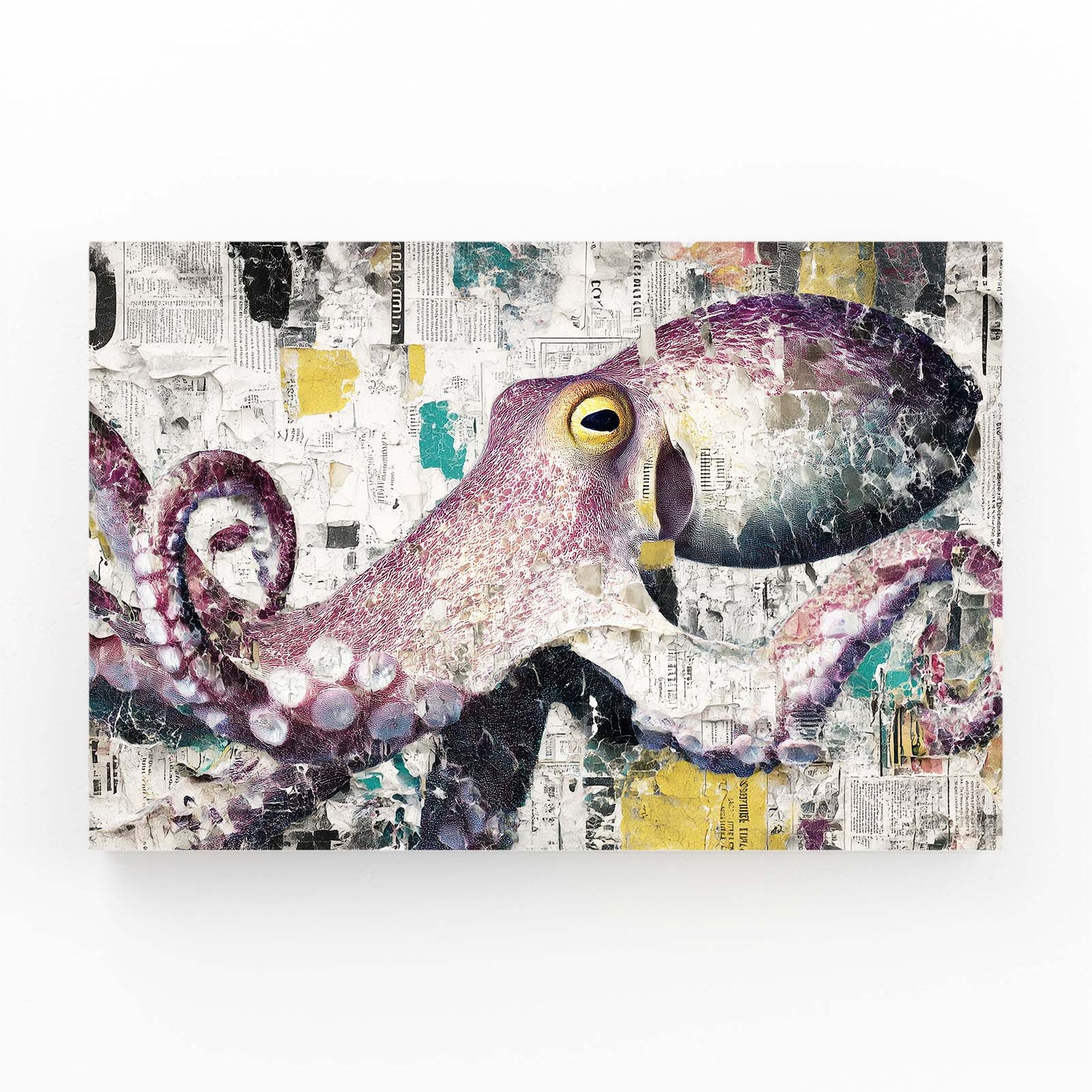 Collage Newspaper Pop Octopus Canvas – collage newspaper pop octopus canvas print
