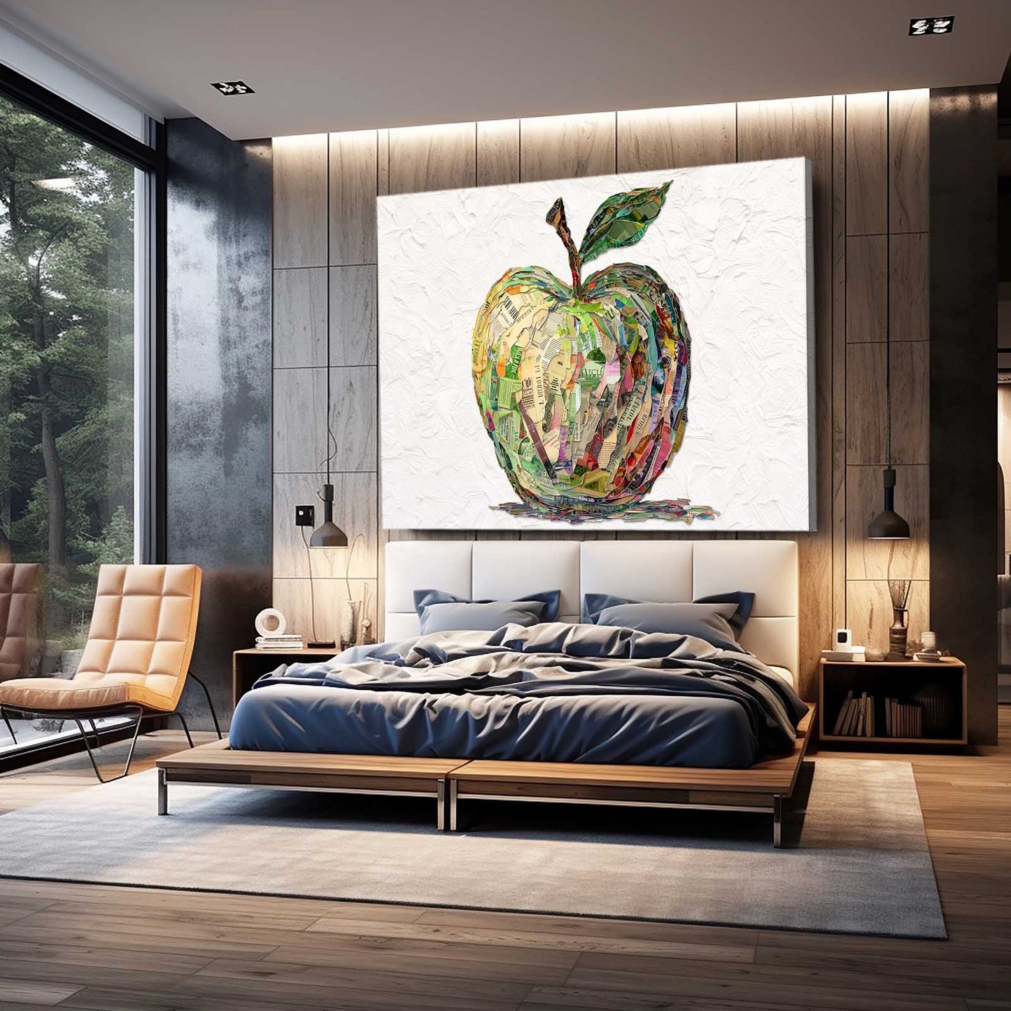 Collage Patchwork Apple Prints – styled in a furnished interior