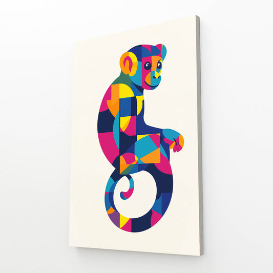 Color Block Curl Monkey Prints – color block curl monkey canvas print