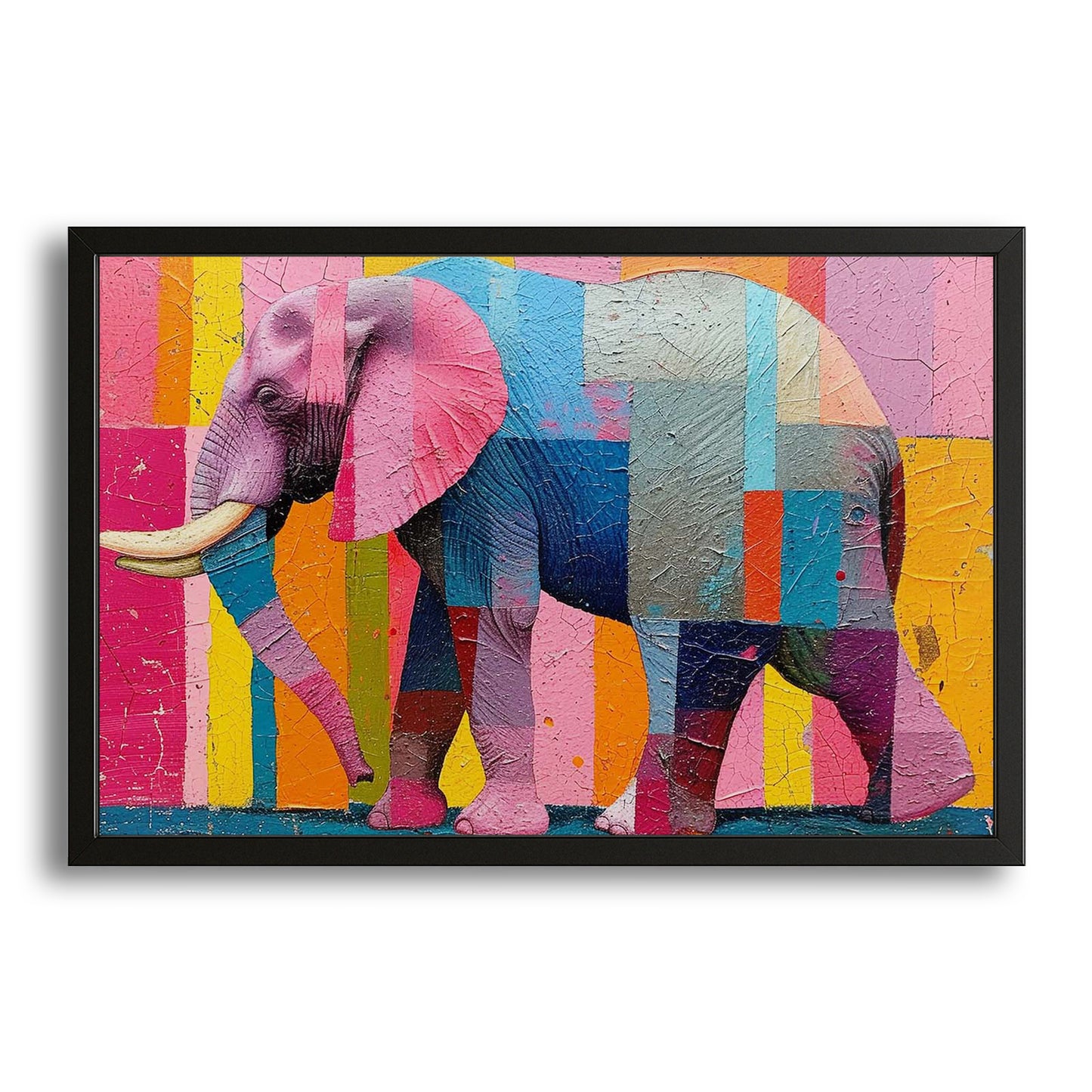Color Block Elephant Art