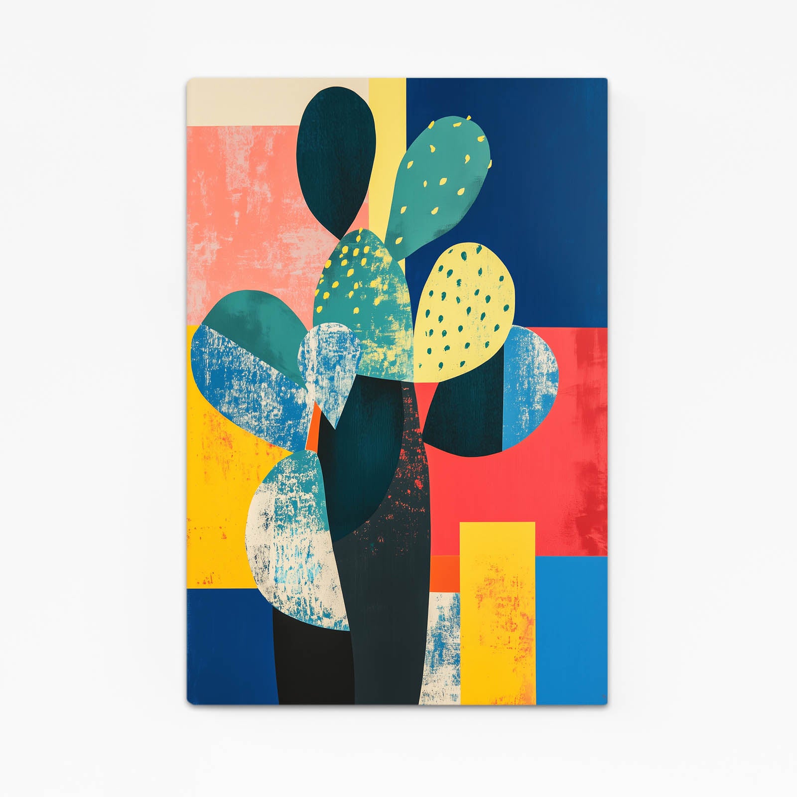 Color Block Paddles Cactus Art – color block paddles cactus canvas print