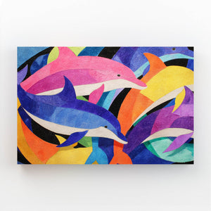 Color Block Pod Dolphin Art