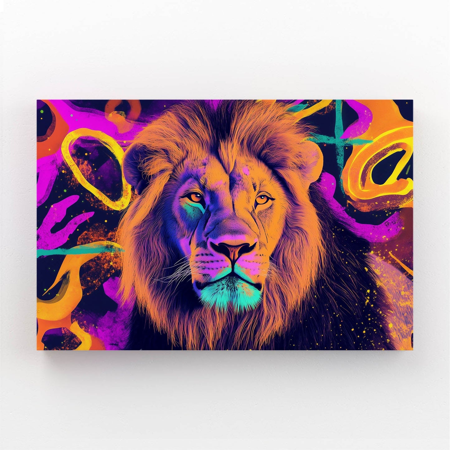 Color Burst Lion Canvas