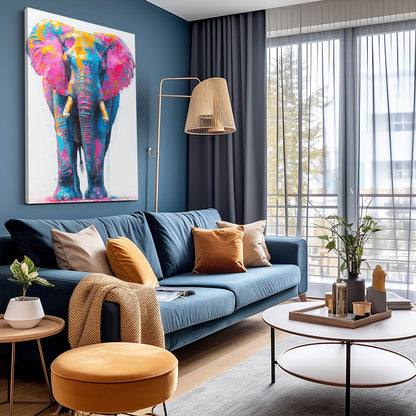 Color Splash Elephant Wall Art