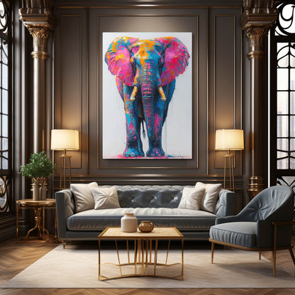 Color Splash Elephant Wall Art