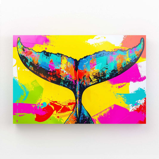 Color Splash Whale Tail Art