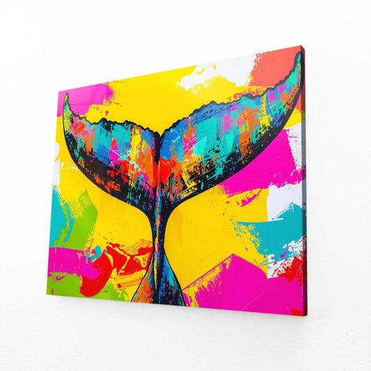 Color Splash Whale Tail Art