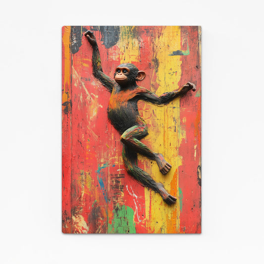 Color Wall Climber Monkey Canvas Art – color wall climber monkey canvas print