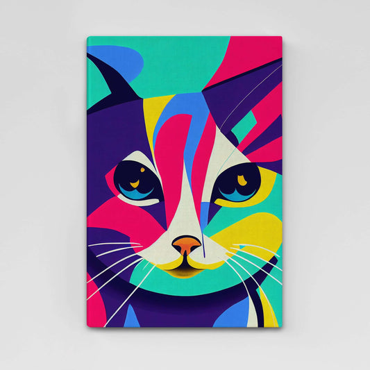 Colorful Abstract Cat Canvas Art