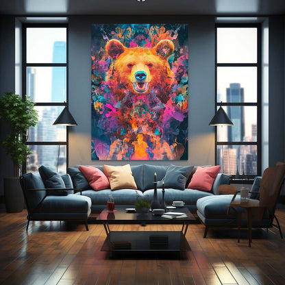 Colorful Bear Wall Art