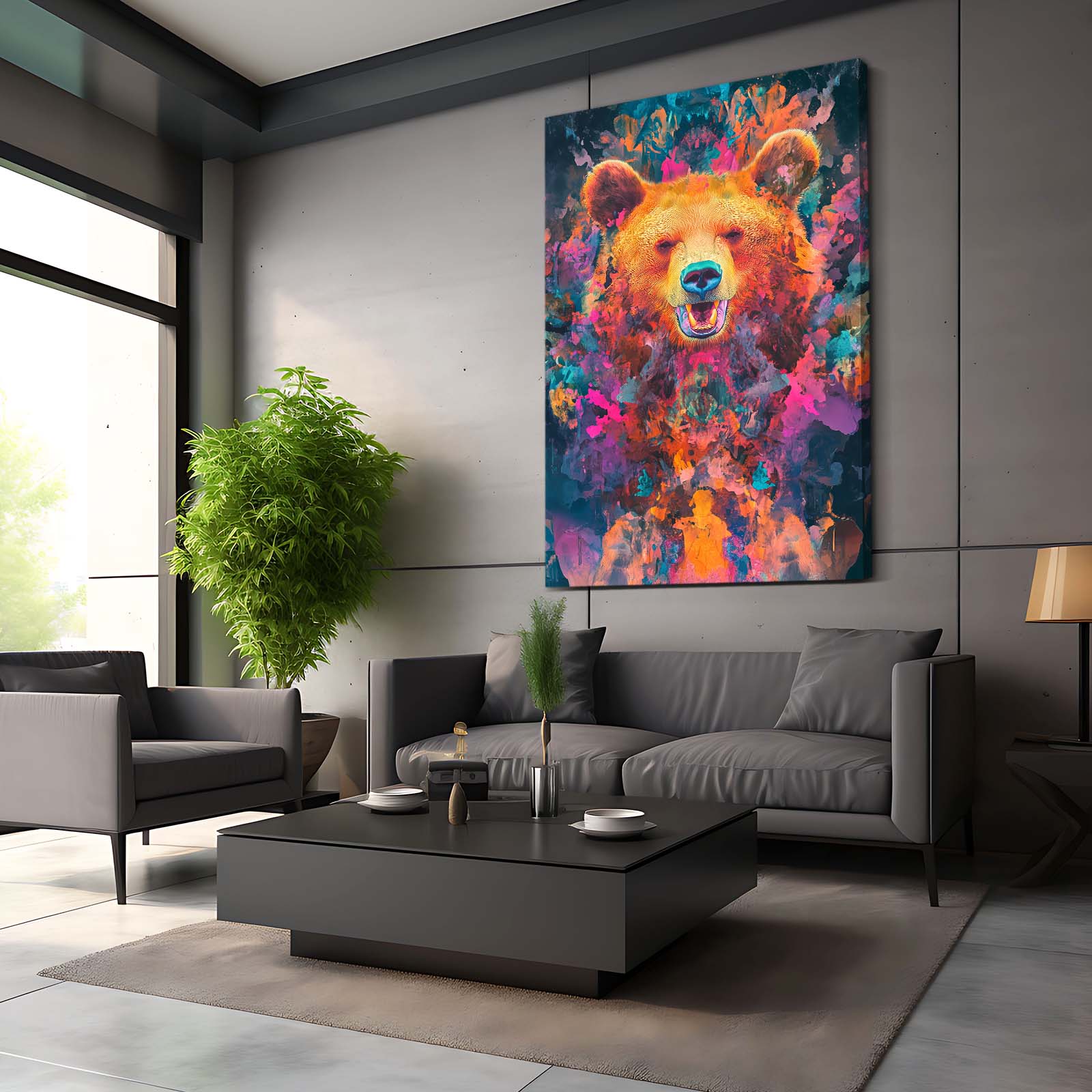 Colorful Bear Wall Art