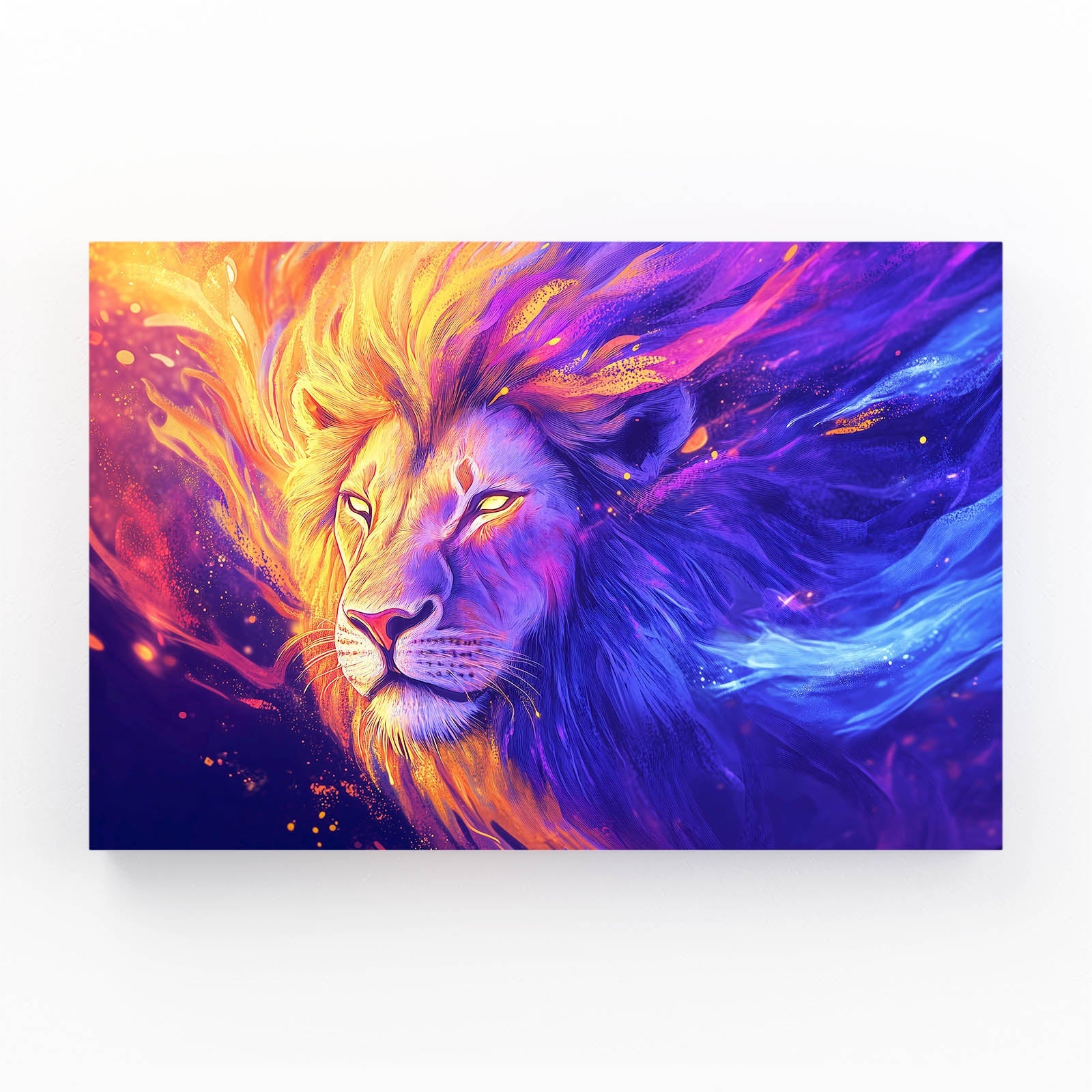 Colorful Blaze Lion Art