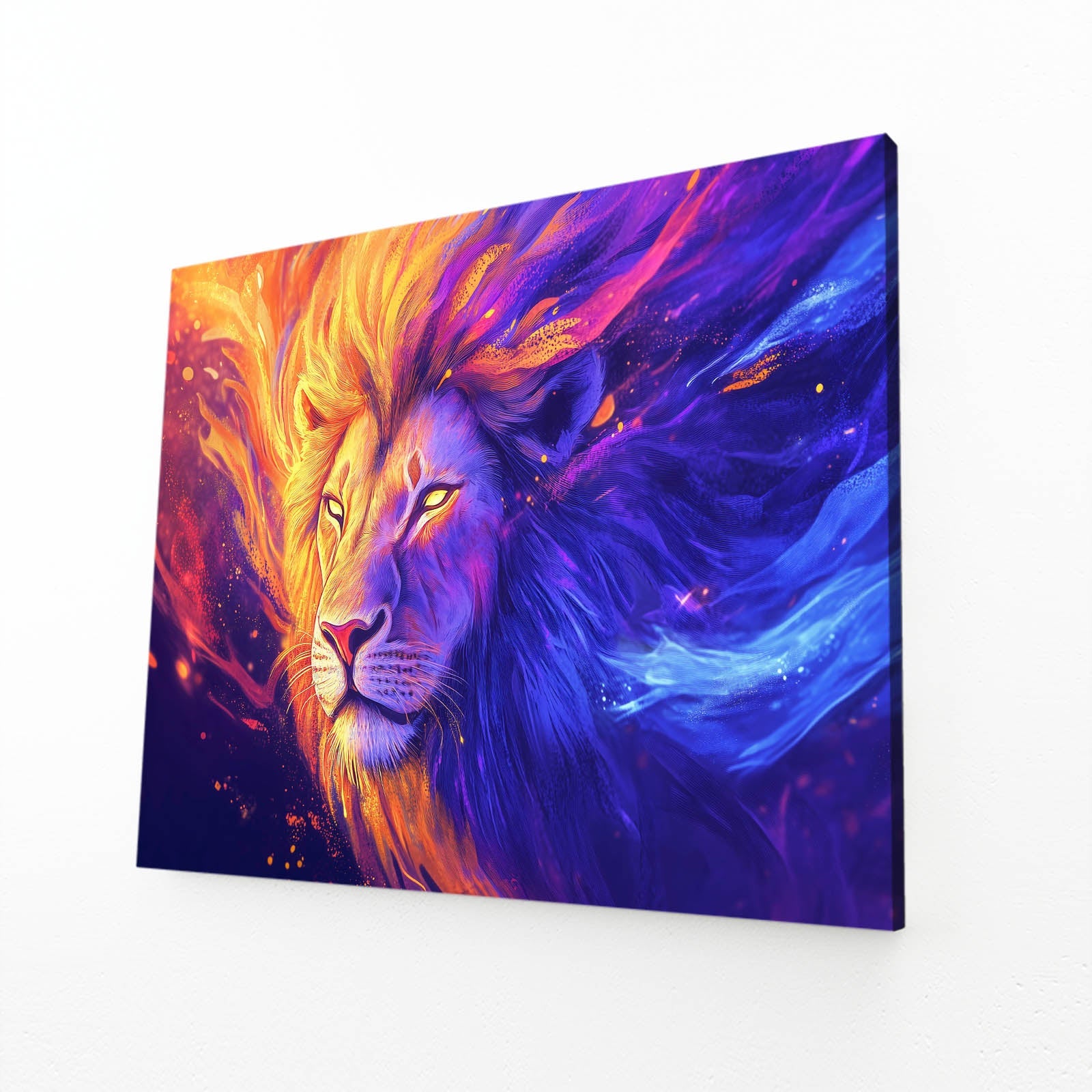 Colorful Blaze Lion Art