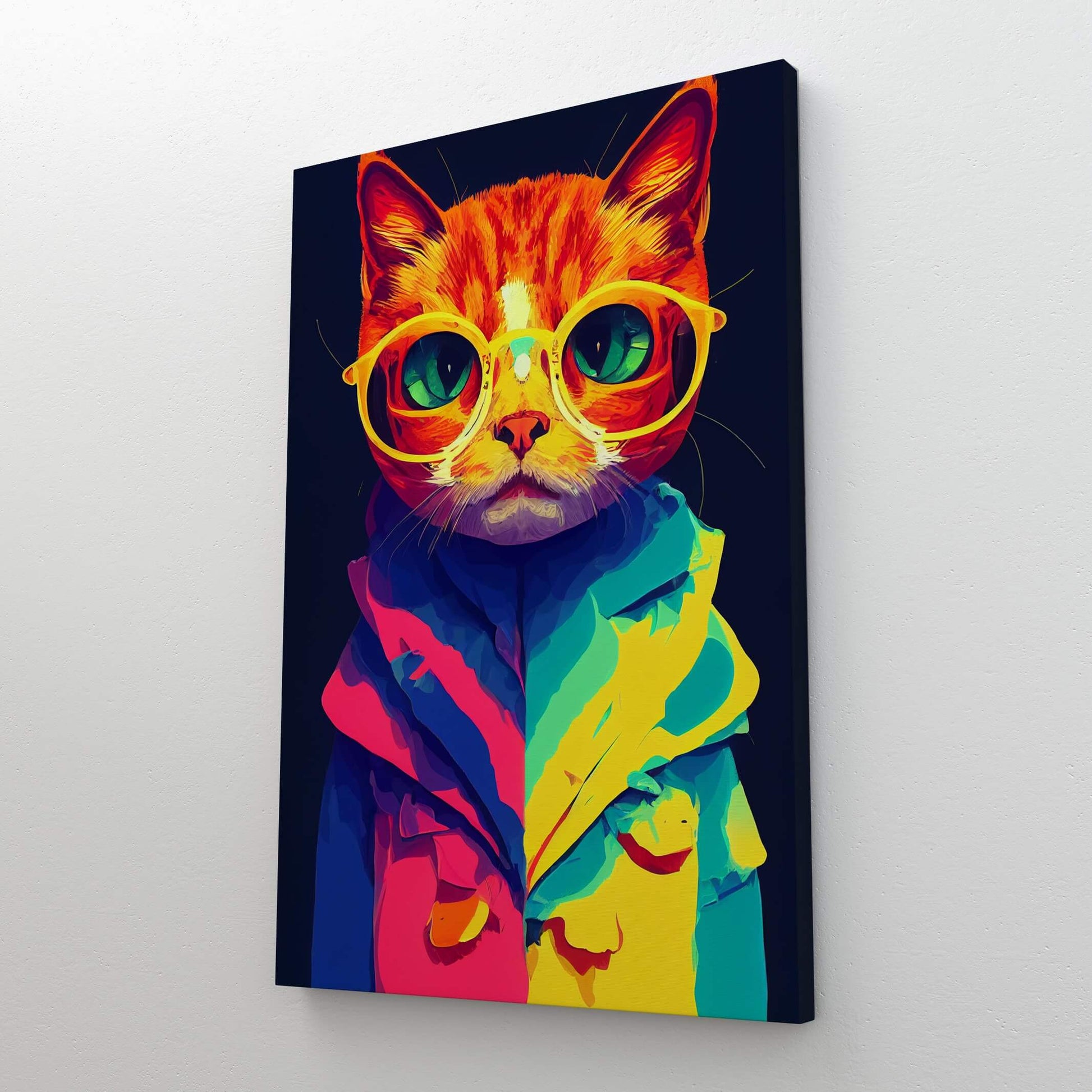 Colorful Cartoon Cat Wall Art