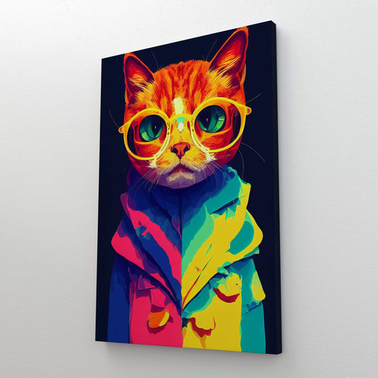 Colorful Cartoon Cat Wall Art