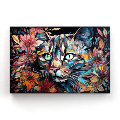 Colorful Cat Face Wall Art