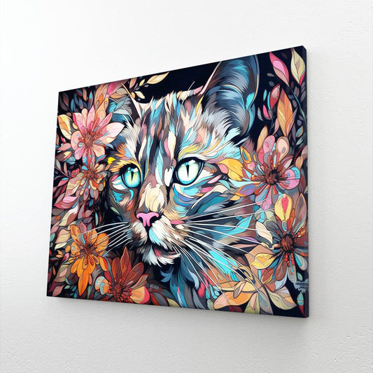 Colorful Cat Face Wall Art