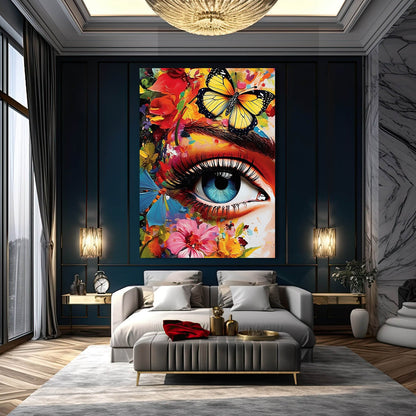 Colorful Eye And Butterfly Wall Art