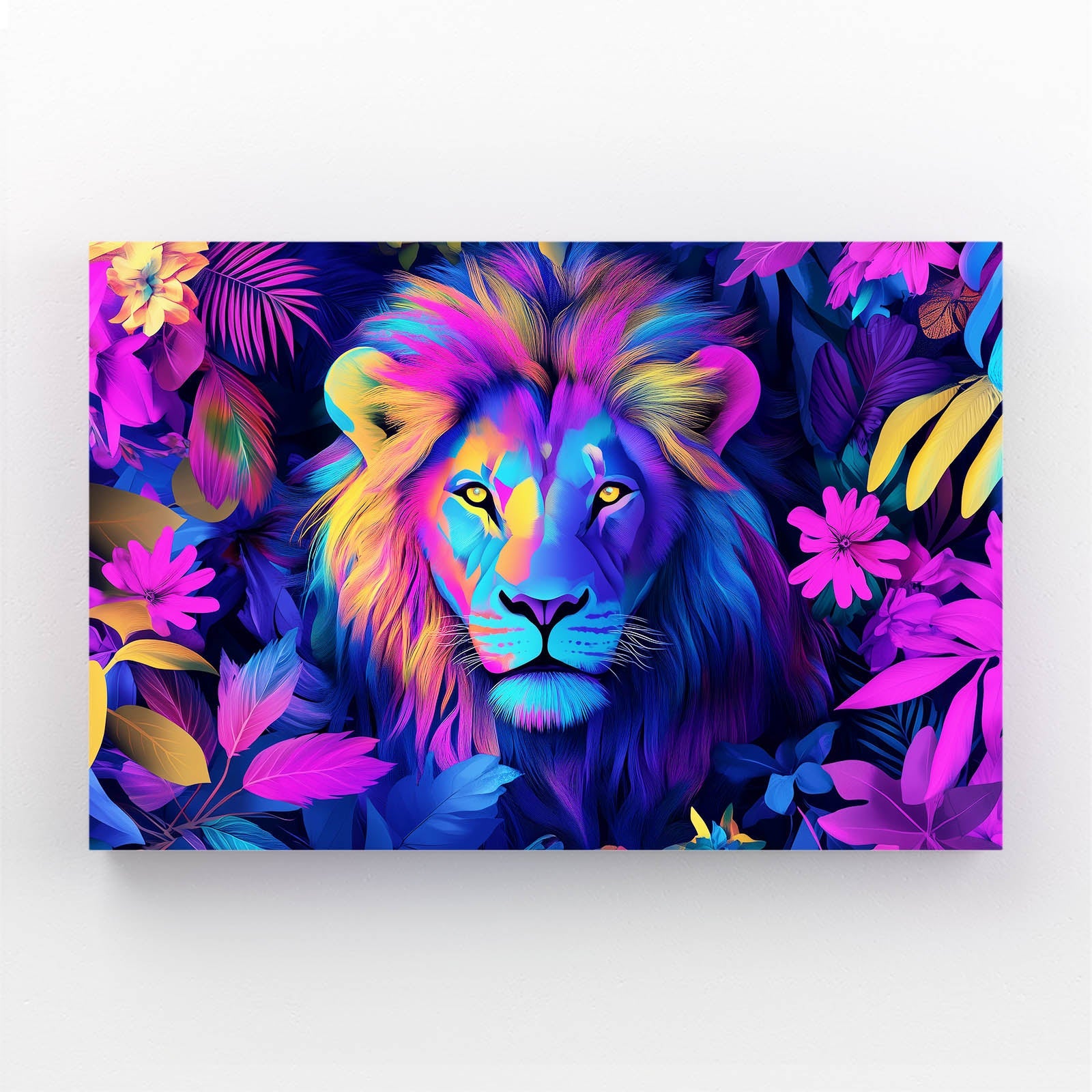 Colorful Floral Lion Wall Art