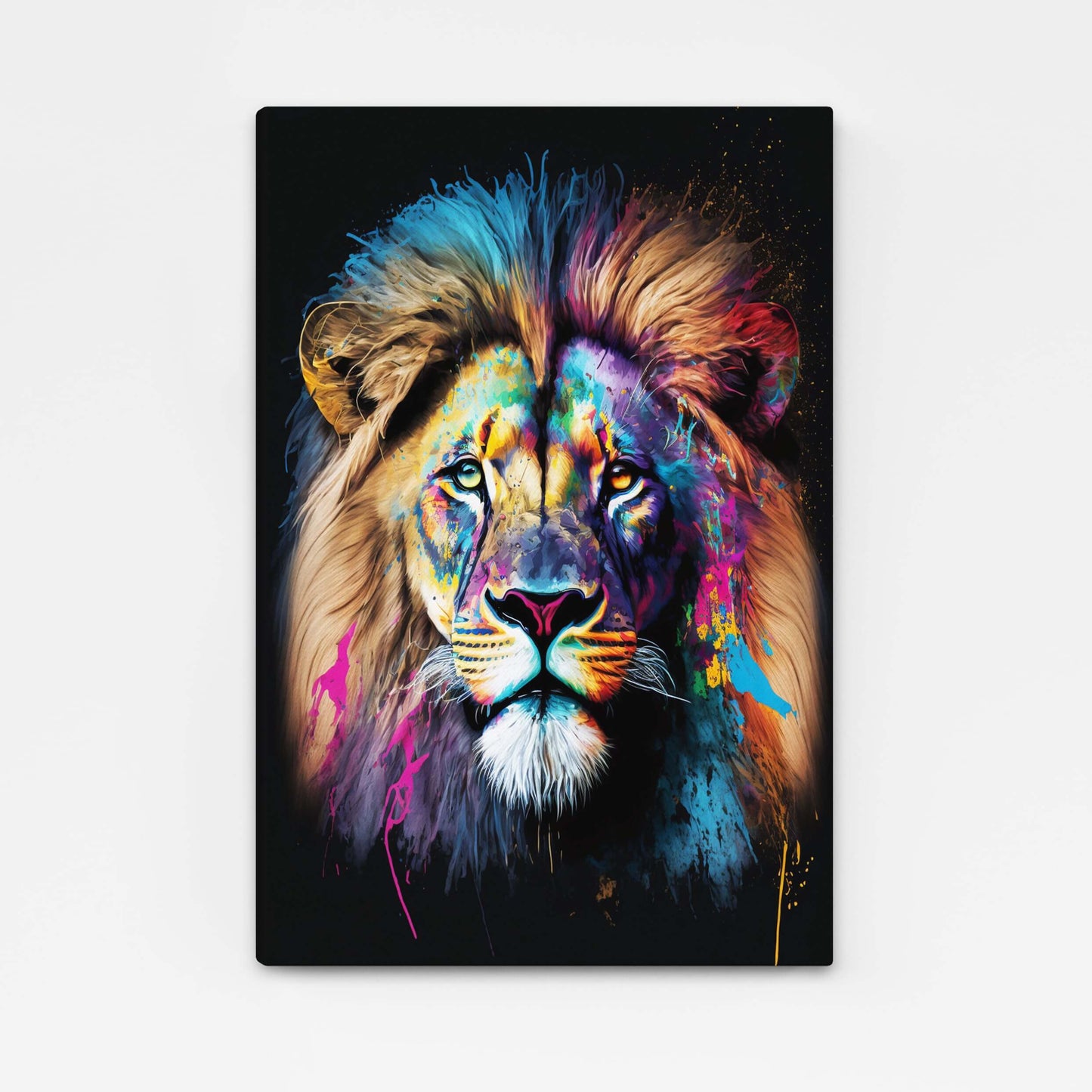 Colorful Lion Canvas Painting