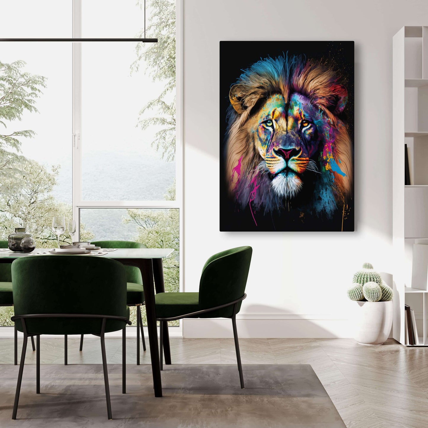 Colorful Lion Canvas Painting