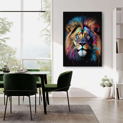Colorful Lion Canvas Painting