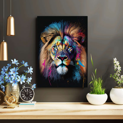 Colorful Lion Canvas Painting