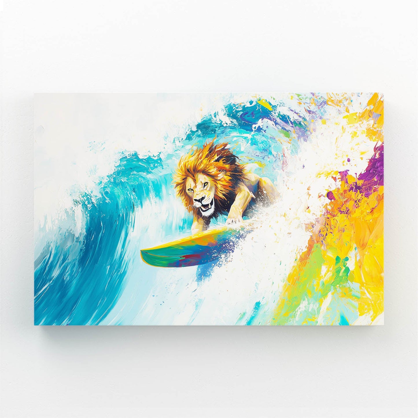 Colorful Lion Wave Art