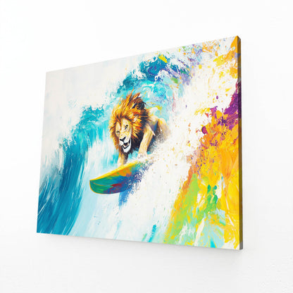 Colorful Lion Wave Art