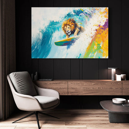 Colorful Lion Wave Art