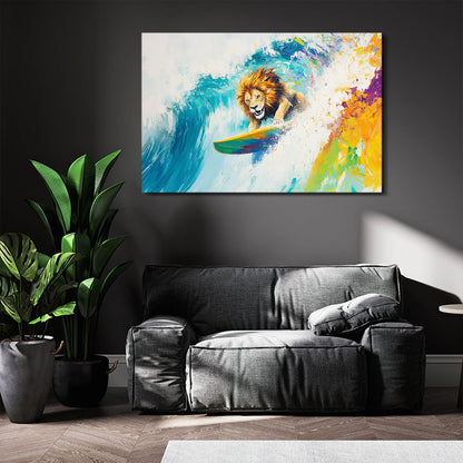 Colorful Lion Wave Art