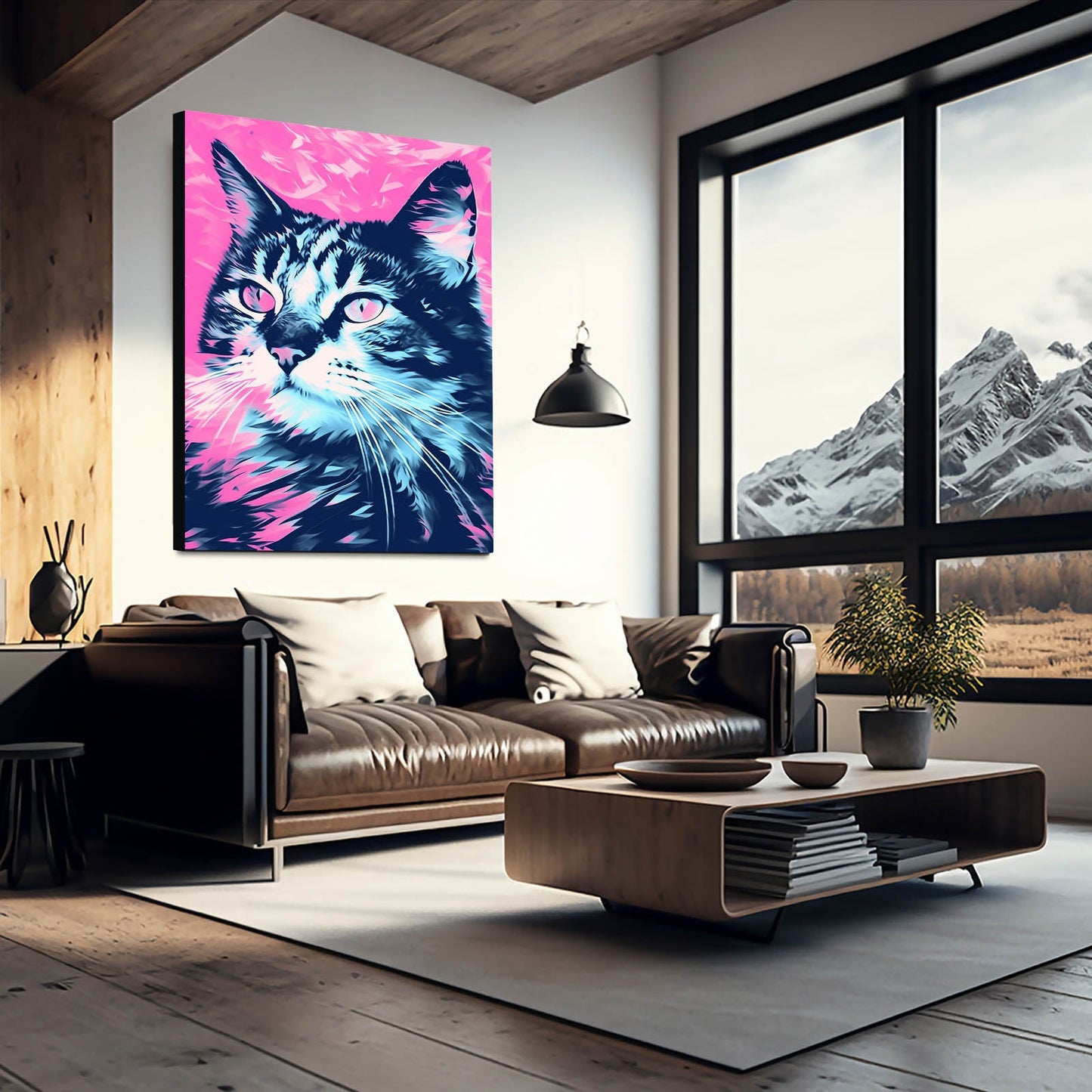 Colorful Pop Wall Art Cat
