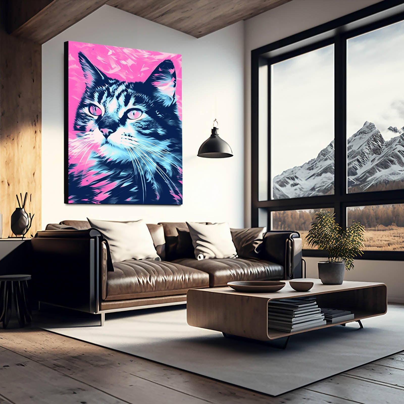 Colorful Pop Wall Art Cat