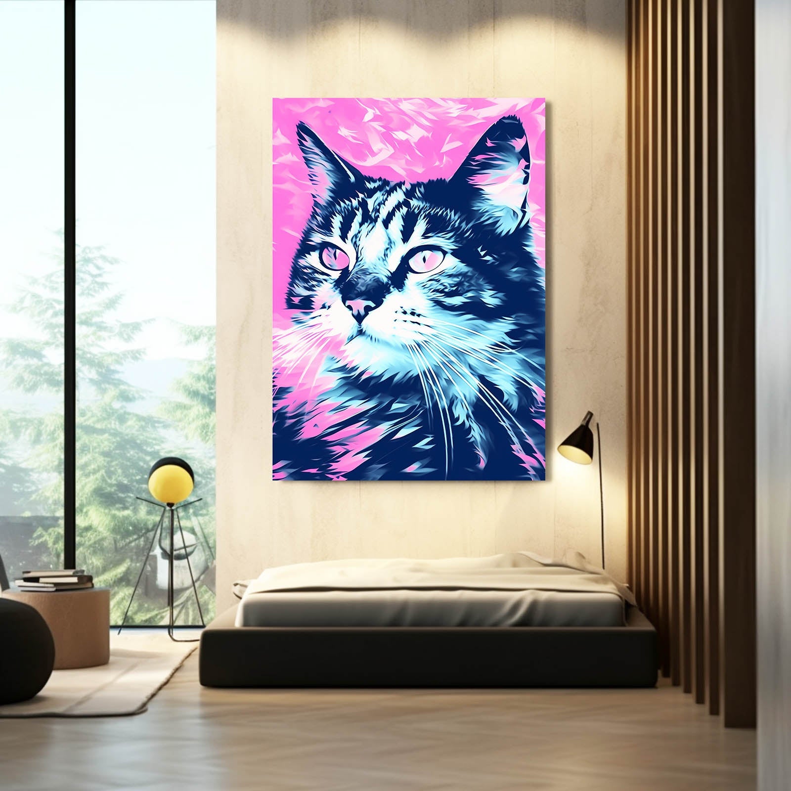 Colorful Pop Wall Art Cat