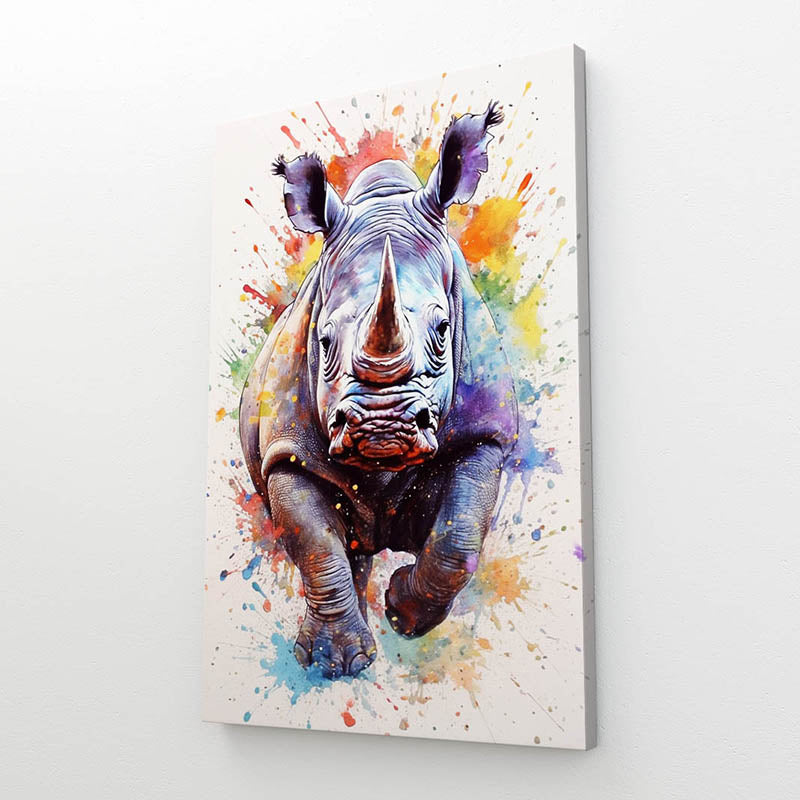 Colorful Rhinoceros Wall Art