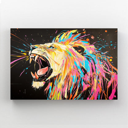 Colorful Roaring Lion Artwork