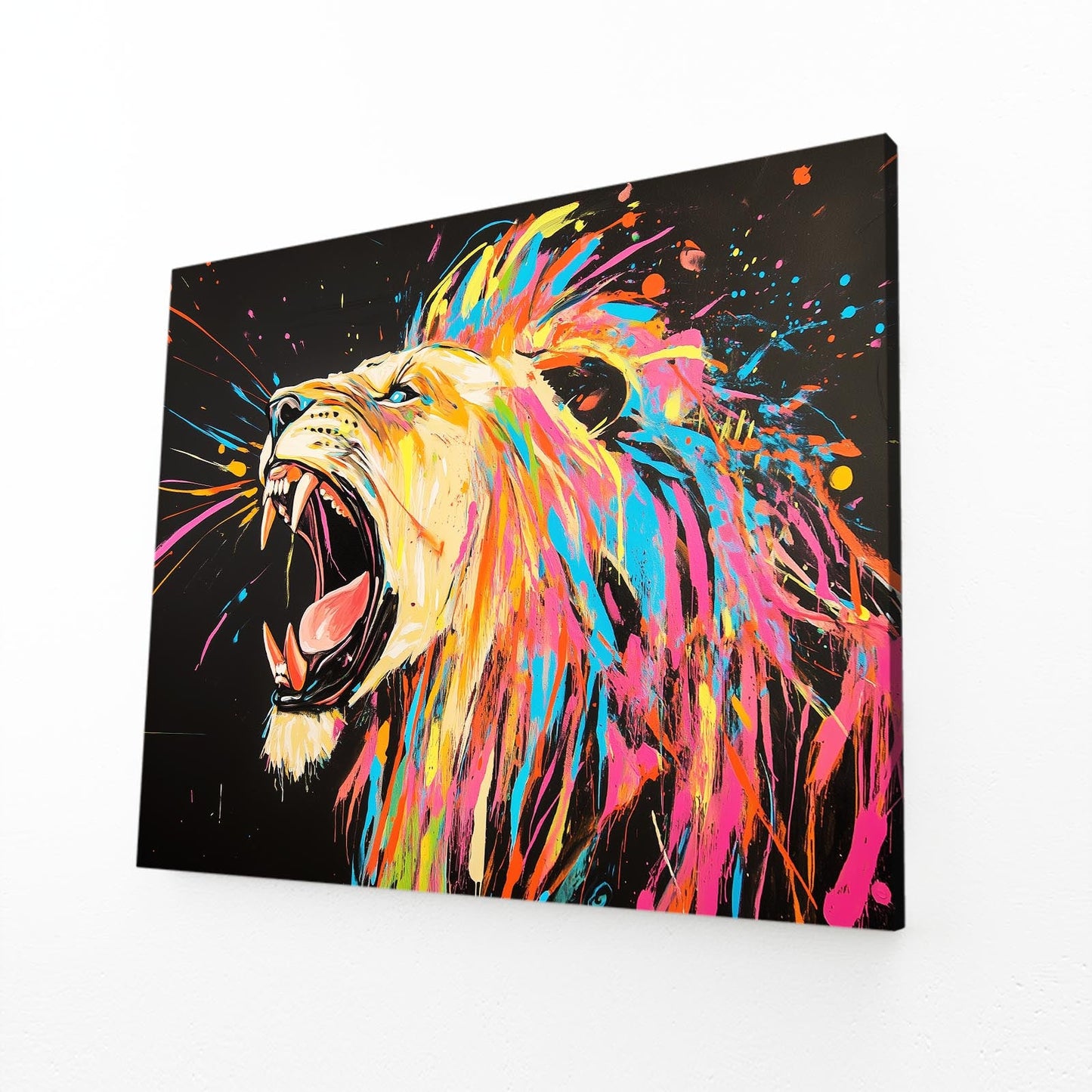 Colorful Roaring Lion Artwork