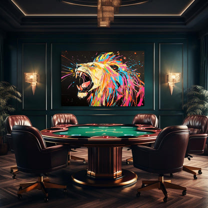 Colorful Roaring Lion Artwork