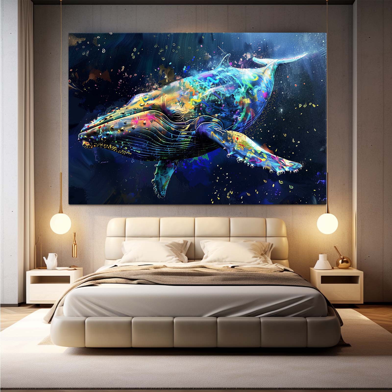 Colorful Space Whale Art