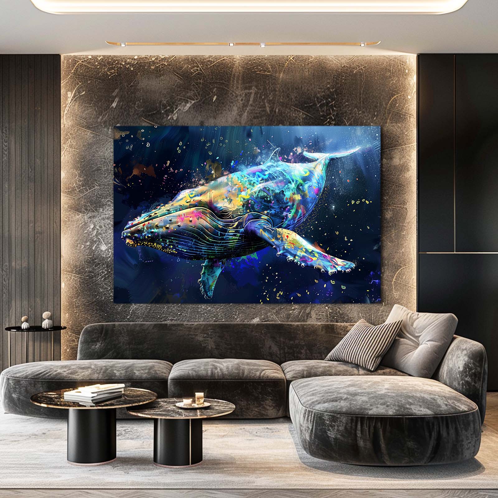 Colorful Space Whale Art