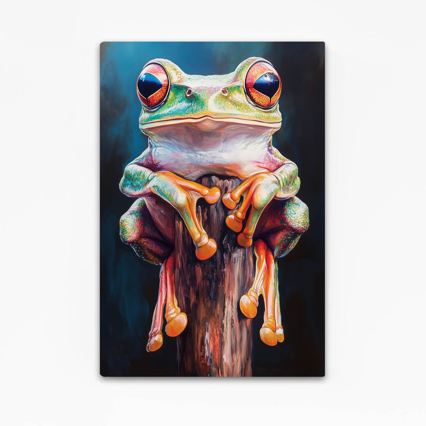 Colorful Stump Sitter Frog Art – colorful stump sitter frog canvas print