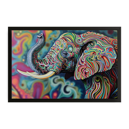 Colorful Swirl Elephant Art