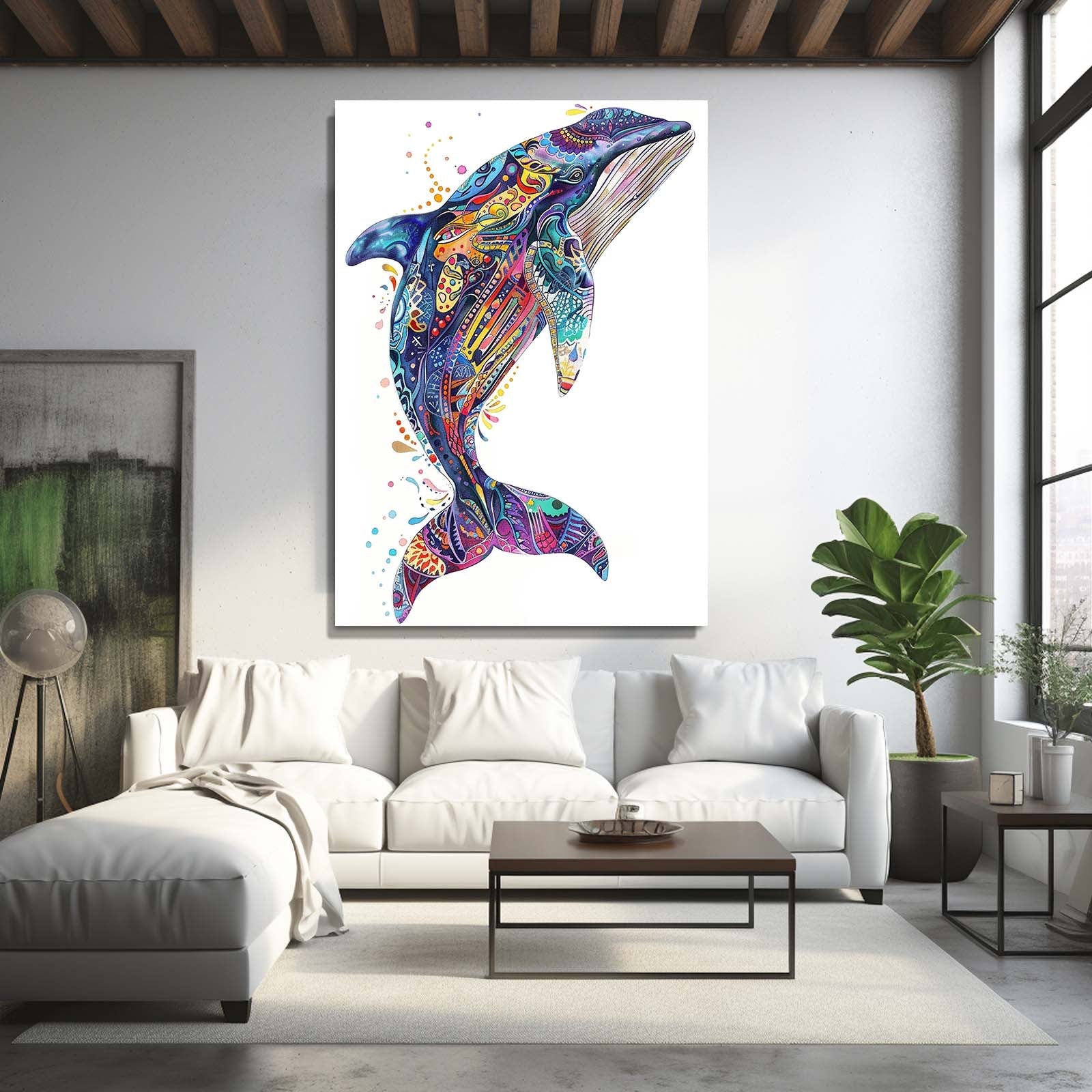 Colorful Whale Art
