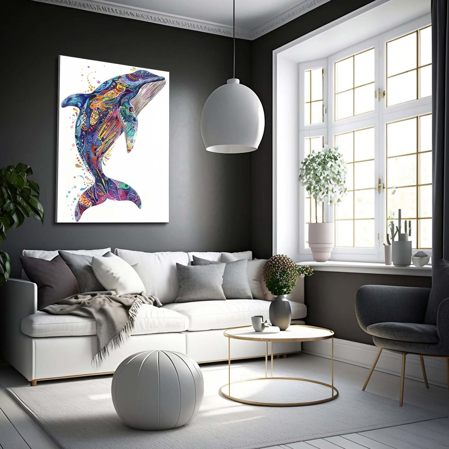 Colorful Whale Art