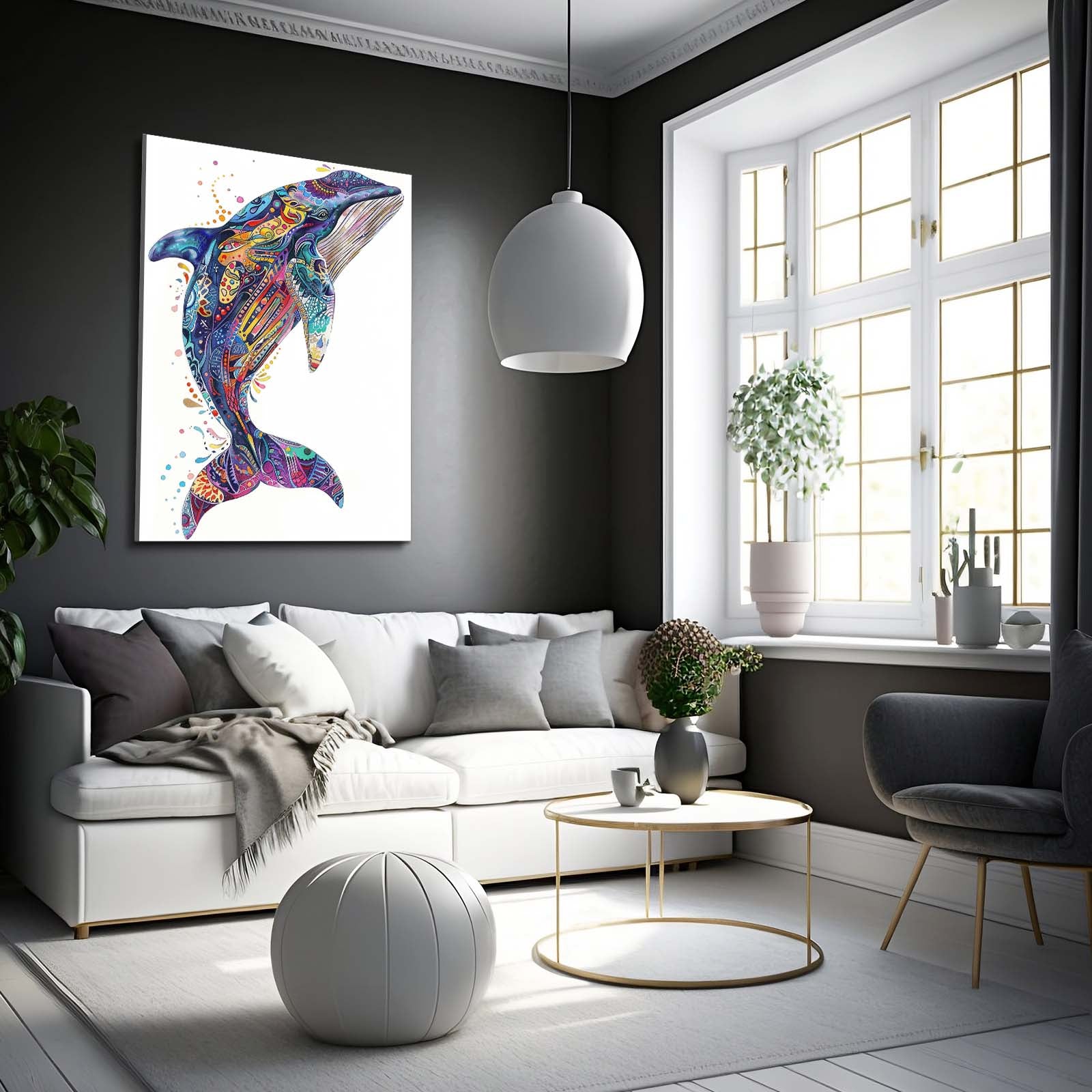 Colorful Whale Art
