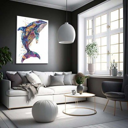 Colorful Whale Art