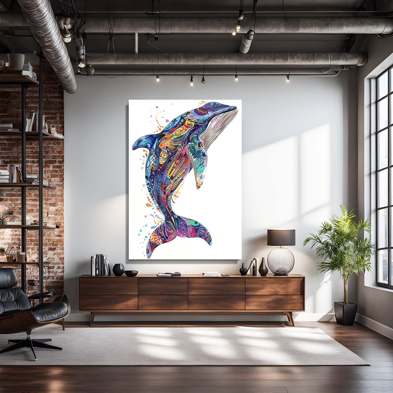 Colorful Whale Art
