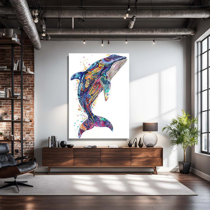 Colorful Whale Art