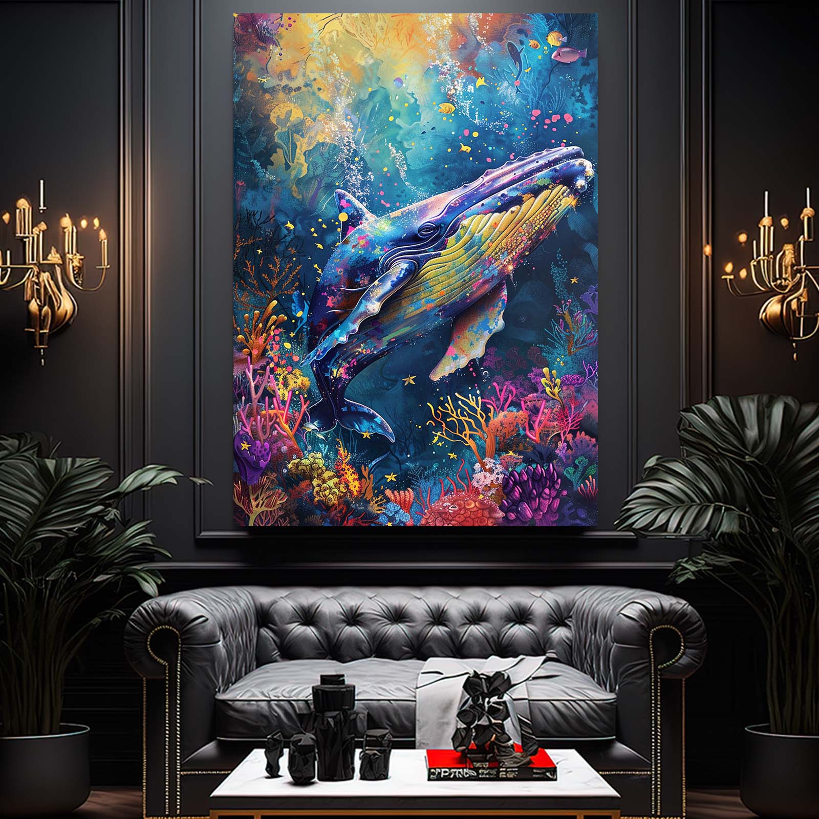Colorful Whale Art Print