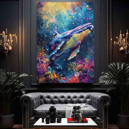 Colorful Whale Art Print